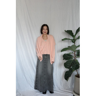 JP｜完美版型A字牛仔長裙/炭灰