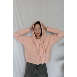 JP｜蝴蝶結刺繡針織衫+披肩兩件組/粉