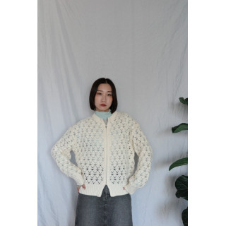 JP｜簡約鏤空針織上衣/象牙白
