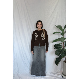 JP｜刺繡花卉羊毛開襟衫/包色價