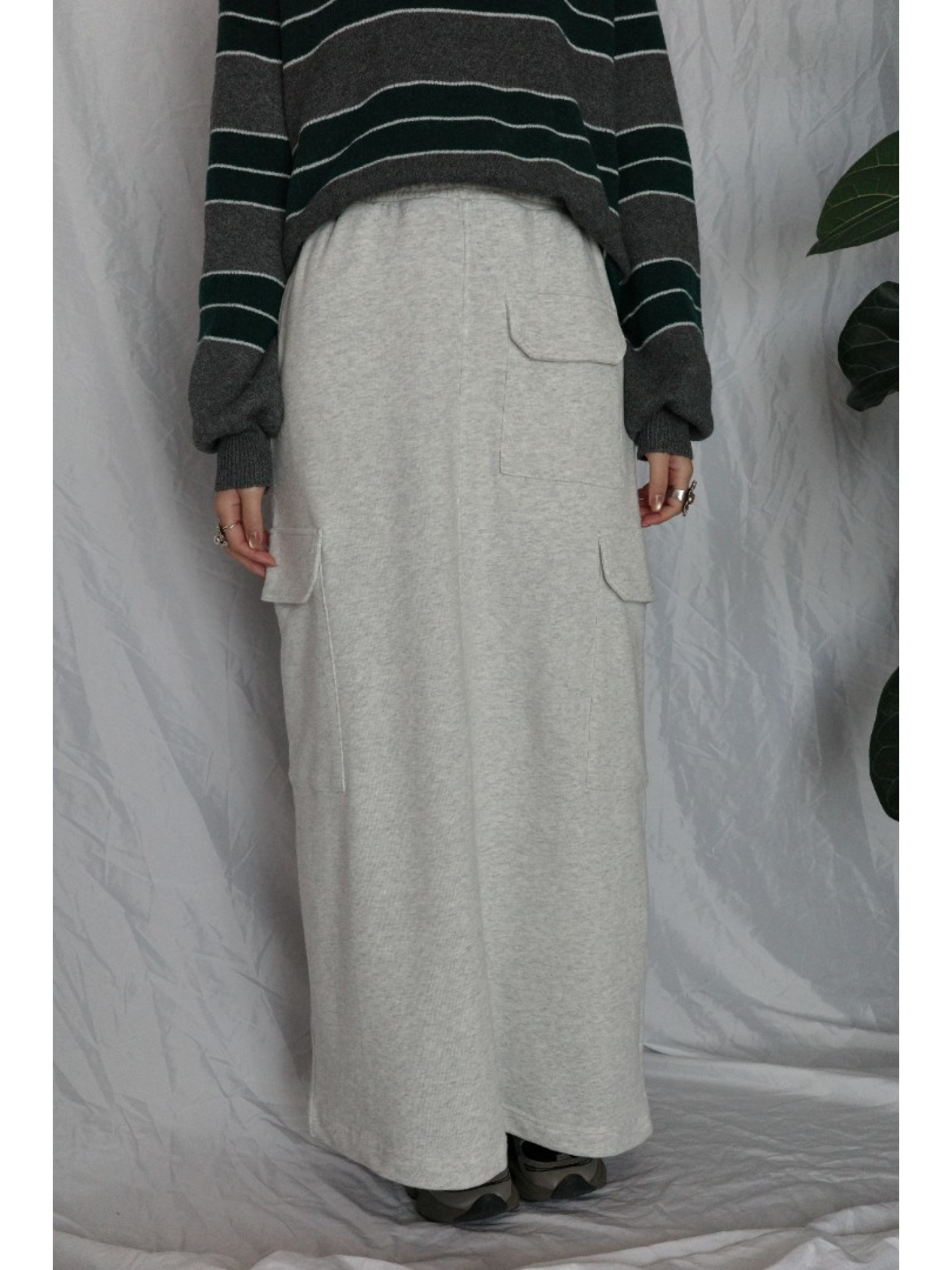 JP｜率性工裝感棉裙/燕麥M-L