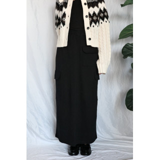 JP｜率性工裝感棉裙/黑M-L