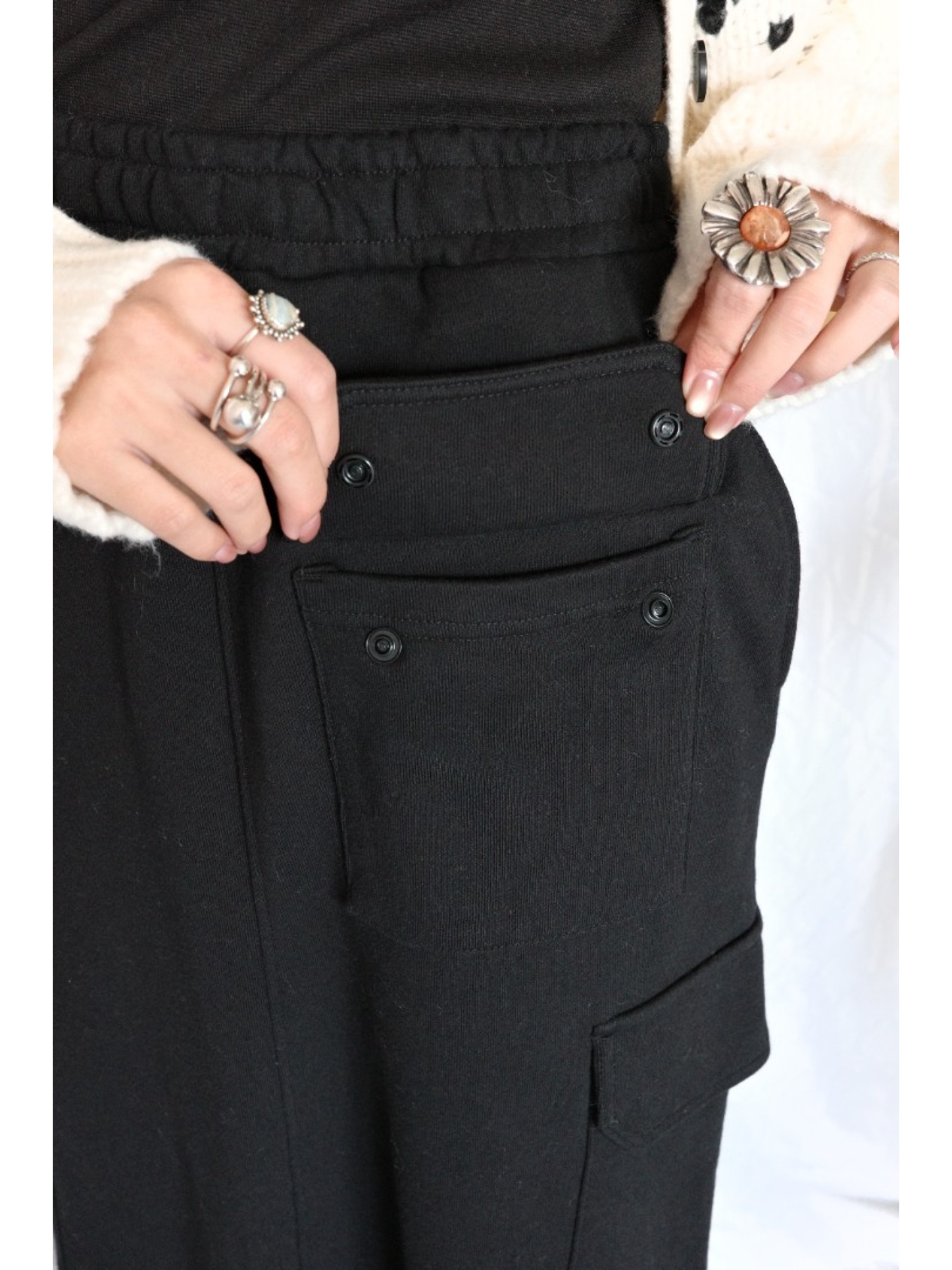 JP｜率性工裝感棉裙/黑M-L