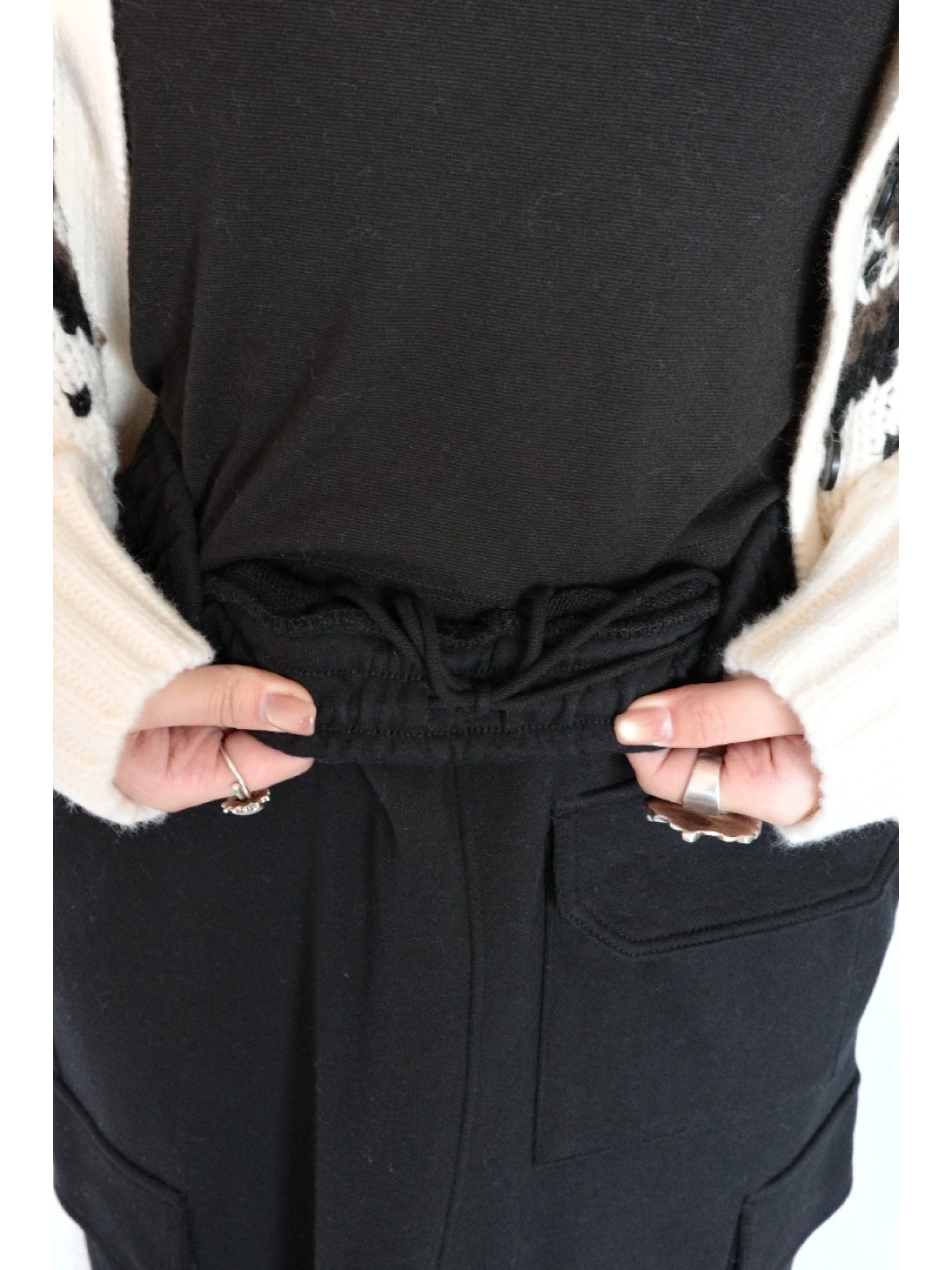 JP｜率性工裝感棉裙/黑M-L